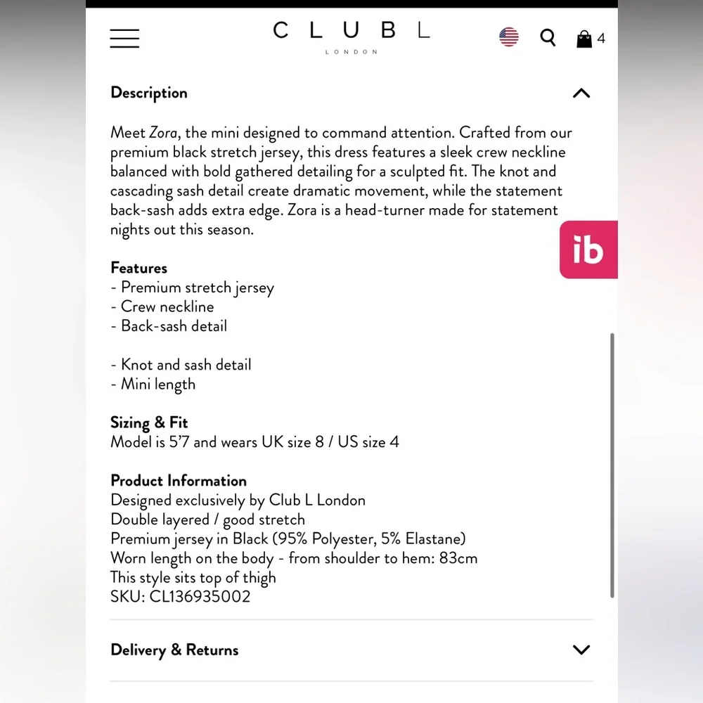 Club L London Zoro Asymmetric Dress - new with tags - Size 4 US - Picture 5 of 6